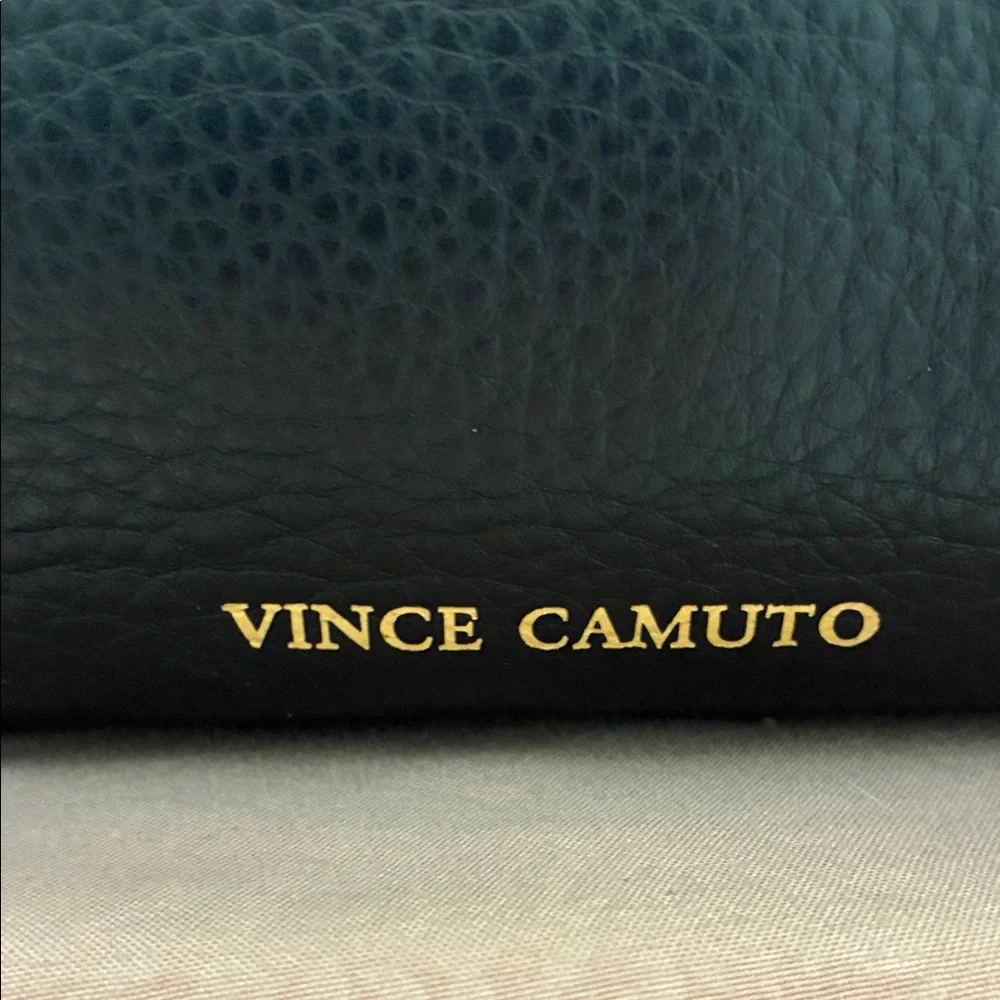 New Vince Camuto Black Leather Handbag with Gold Hardware - Picture 6 of 8